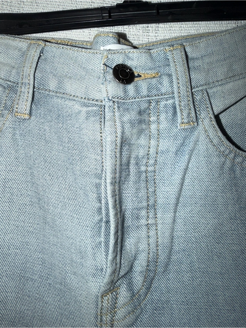 Pistola High Rise Straight Jeans s27 Colorblock Denim Quiet Luxury Coastal Chic - Picture 5 of 11